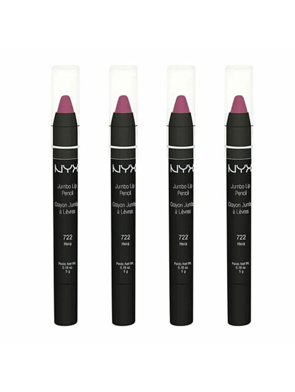 Lot of 4: New NYX Jumbo Lip Liner Pencil Lipstick in 722 Hera (Sealed 4-Pack)